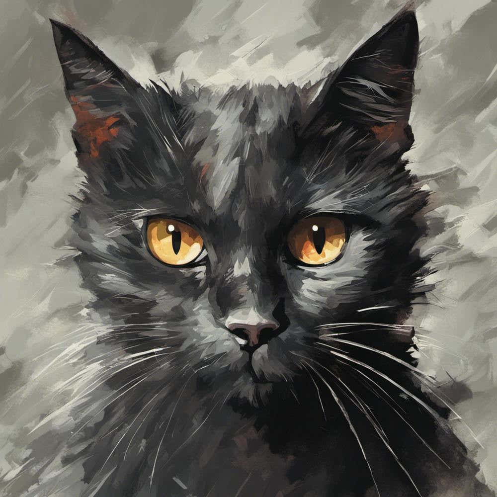 Black Cat Painting