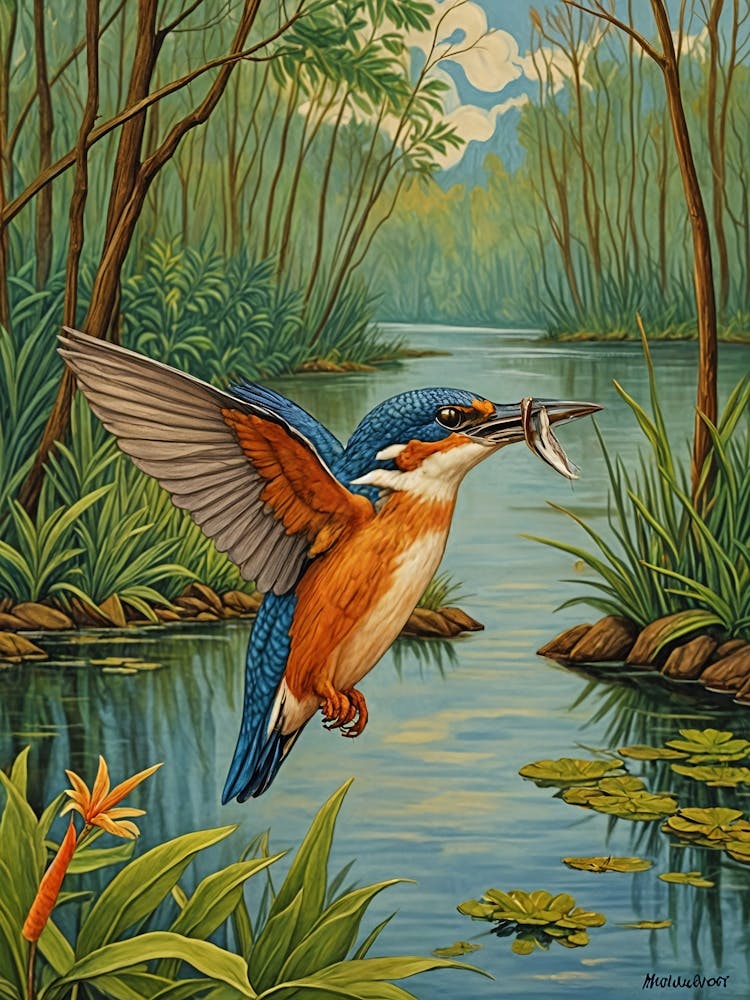 Kingfisher In Flight