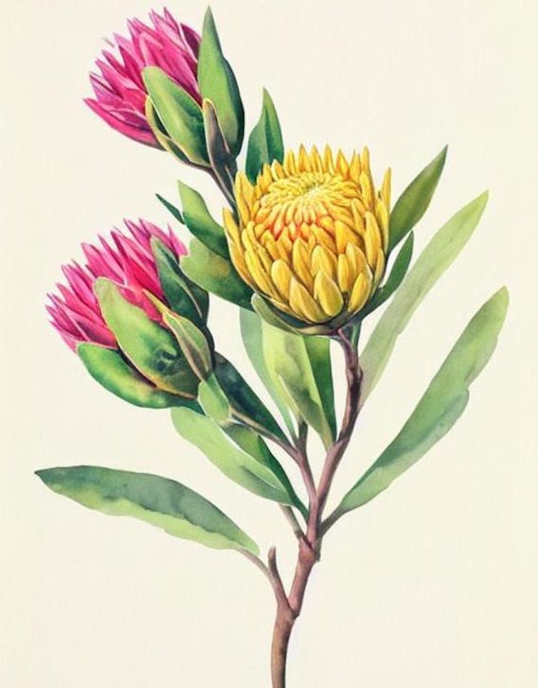 Proteas 1 Vintage Flowers Flower