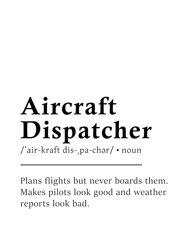 Aircraft Dispatcher Definition Poster - Dictionary