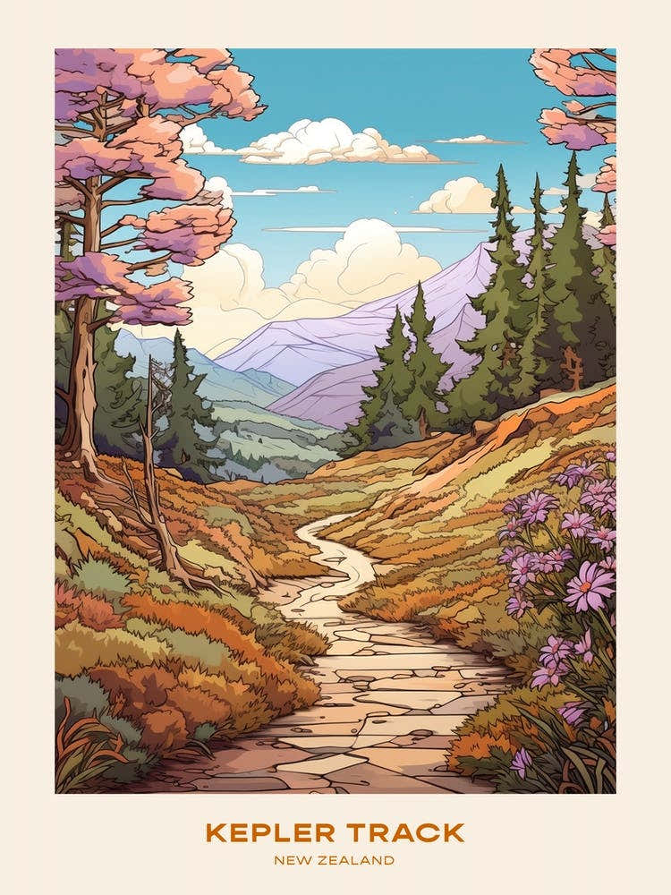 Kepler Track New Zealand 1 Hike Poster