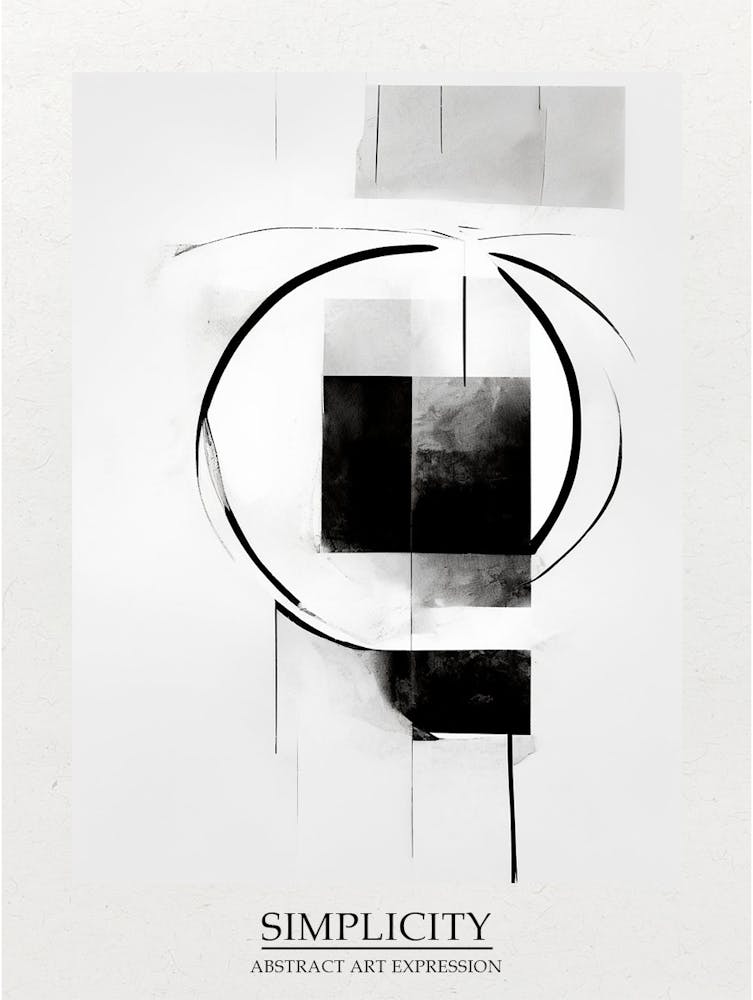 Simplicity Abstract Black And White 4 Poster