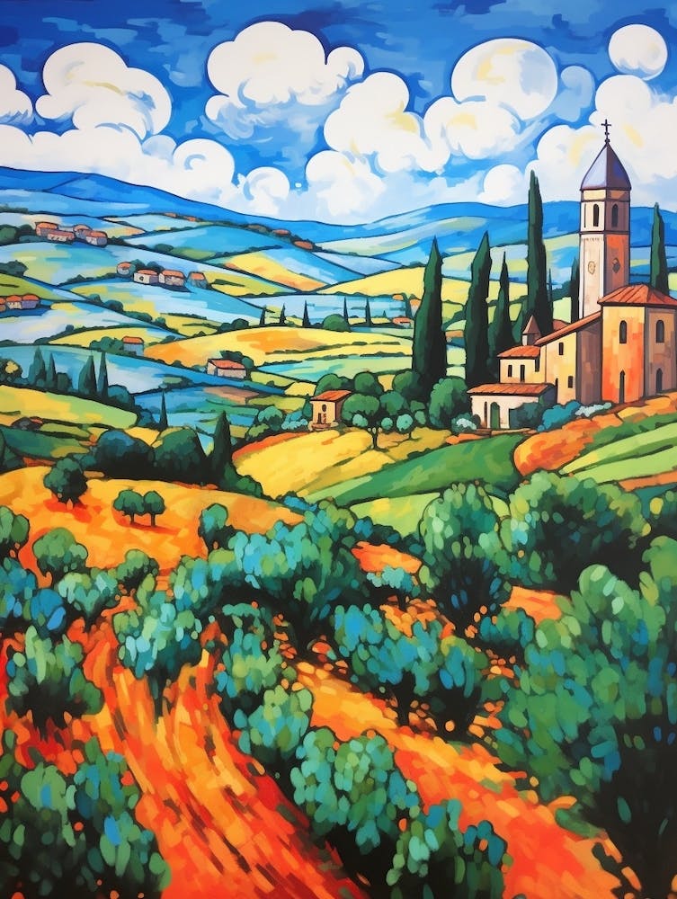 Pienza Italy 2 Fauvist Painting