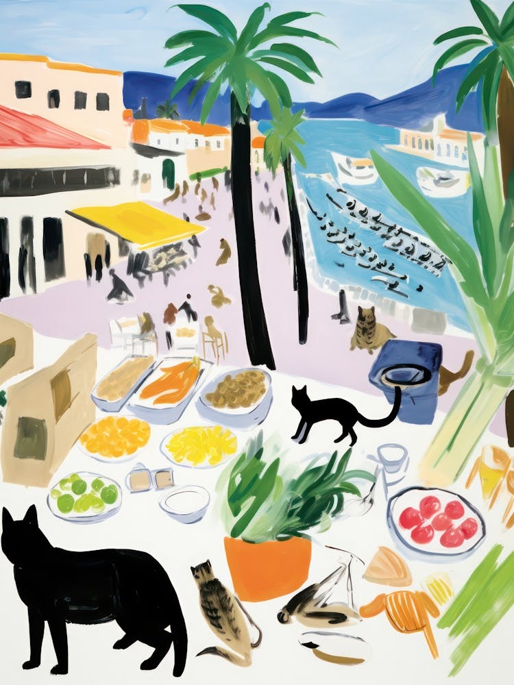 The Food Market In Malibu 2 Illustration