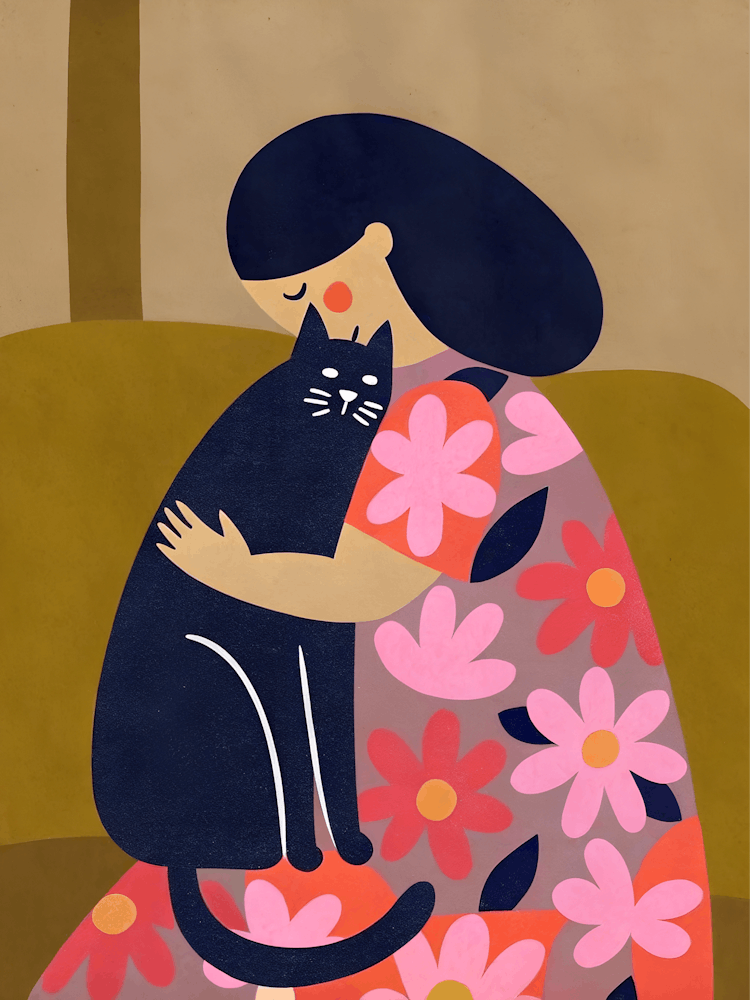Cat And A Woman