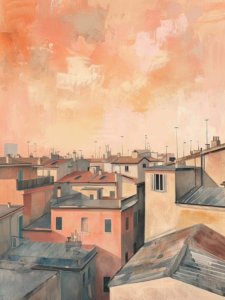 Milano Rooftops Morning Skyline 3