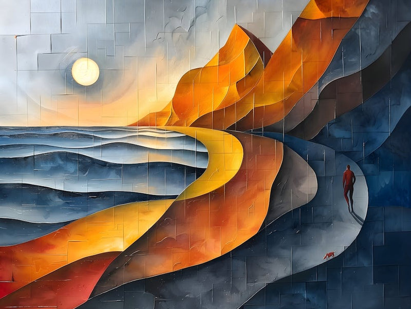 Sunset At The Beach, Cubism