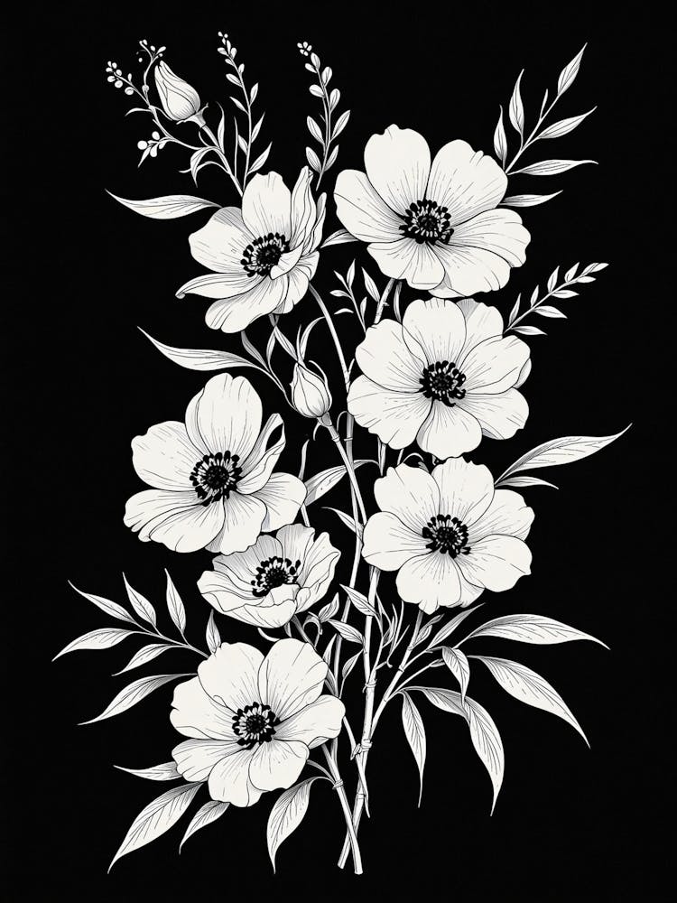 Black And White Flowers 3