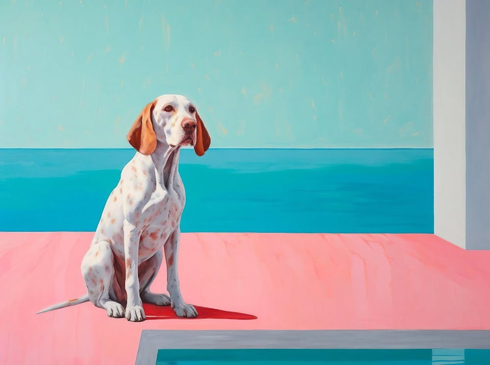 Abstract Dogs Painting, Contemporary Dogs Canvas, Animal Fine Art, Boho Animal Canvas, Oil Painting, Living Room Decor, Modern House Decor