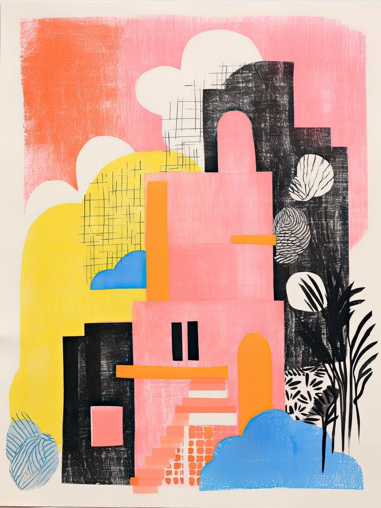 A House In Australia, Abstract Risograph Style 2