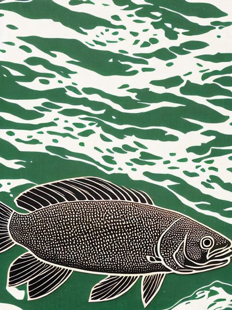 Goliath Grouper II Linocut