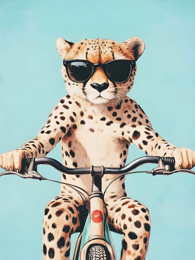 Cheetah On A Bike