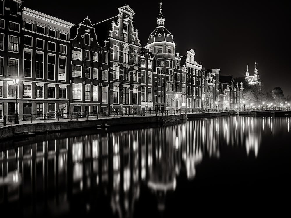 Black And White Photograph Of Amsterdam