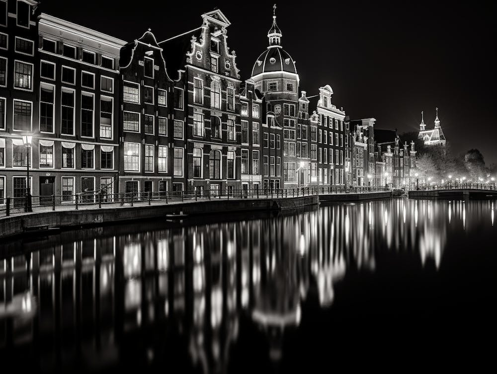 Black And White Photograph Of Amsterdam