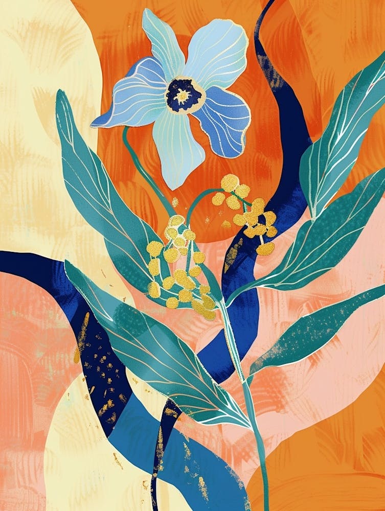 Colourful Flower Illustration Forget Me Not 3