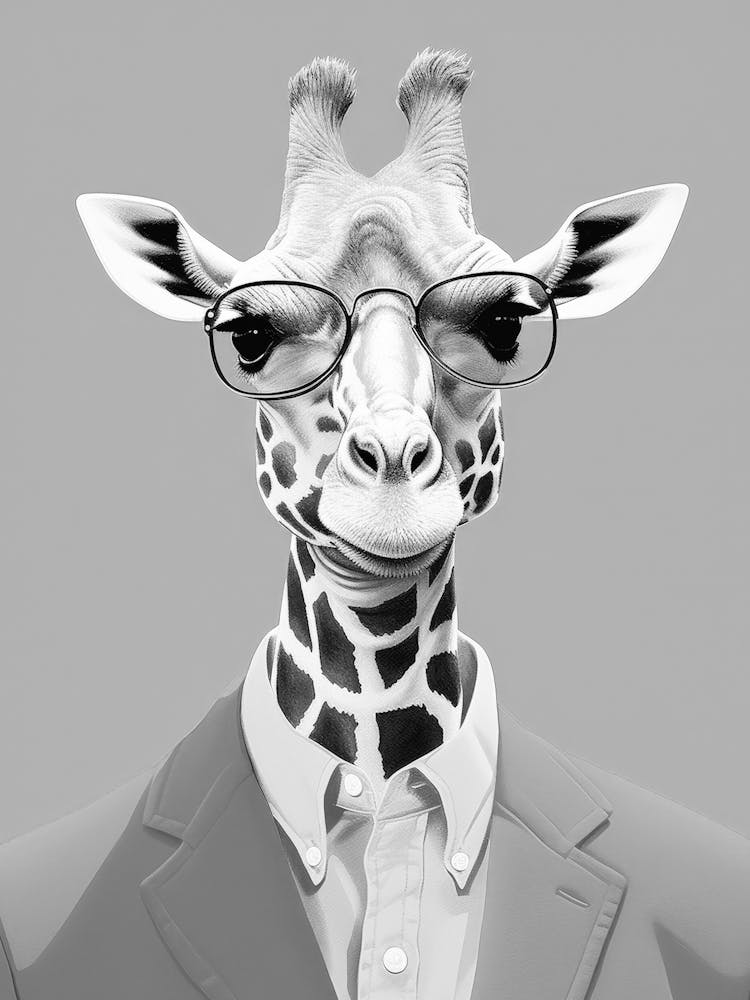 Giraffe With Glasses