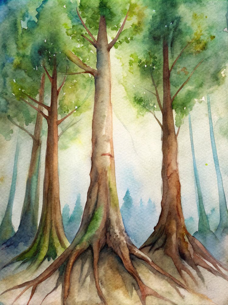Watercolor Tree Painting