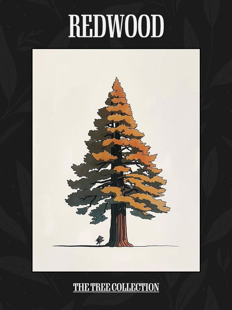 Redwood Tree Pixel Illustration 1 Poster