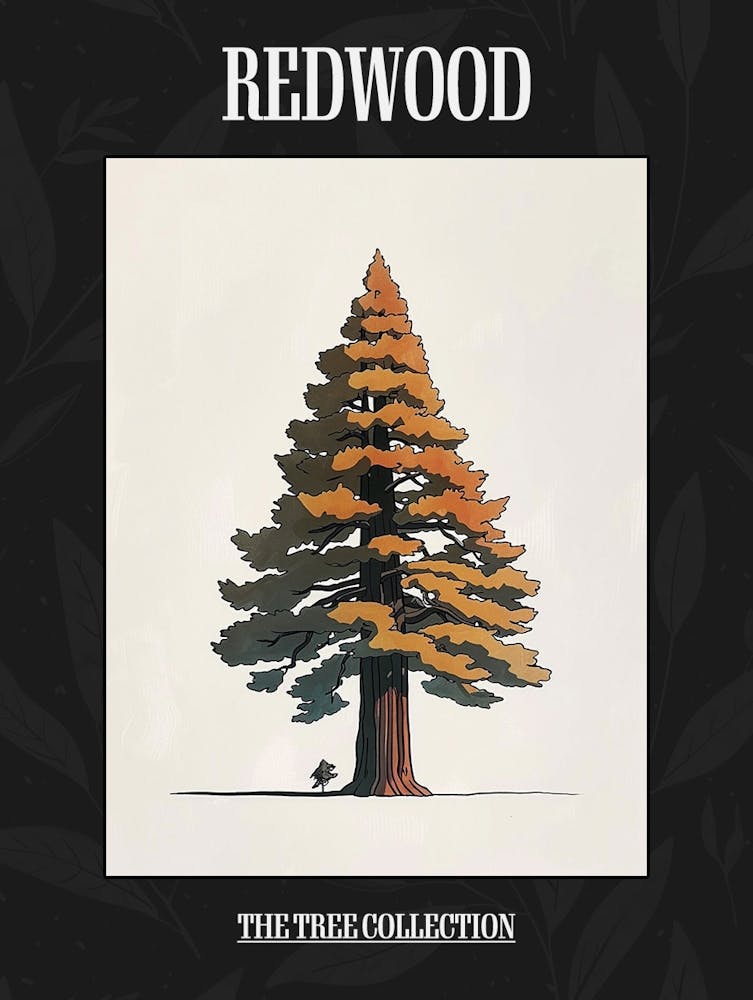 Redwood Tree Pixel Illustration 1 Poster