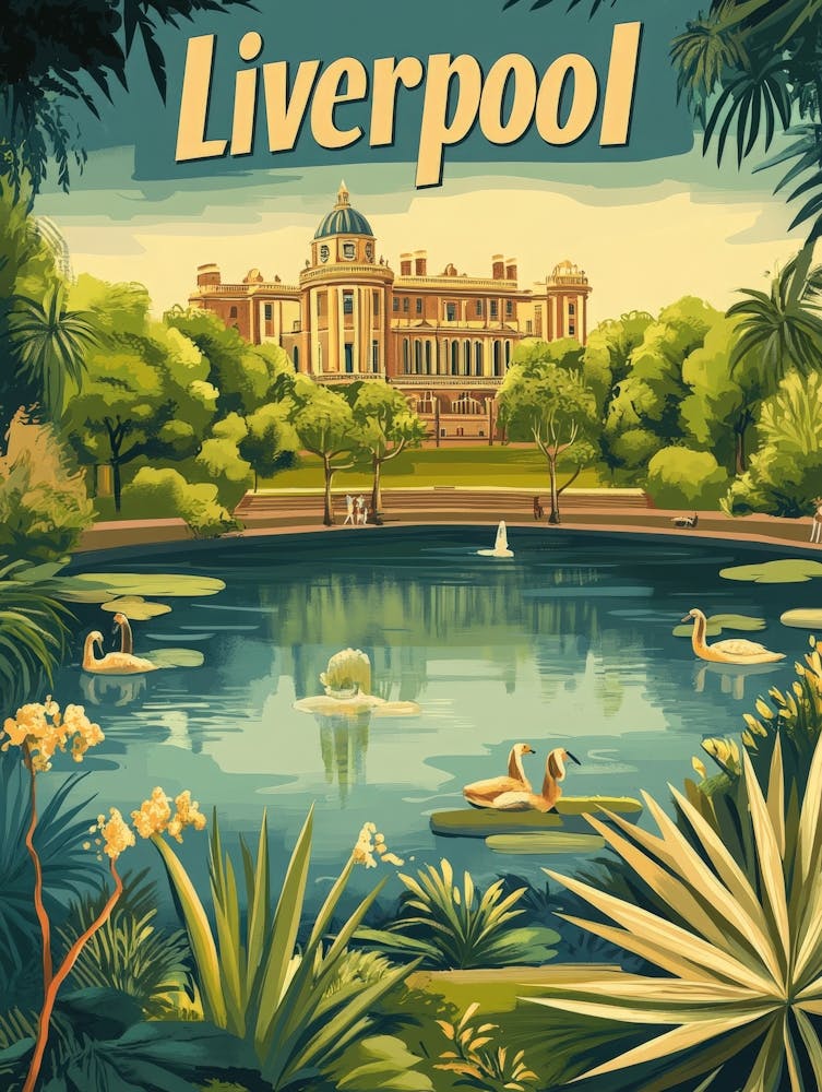 Aihrgdesign Ein Mid Century Modern Reiseposter für Liverpool 4