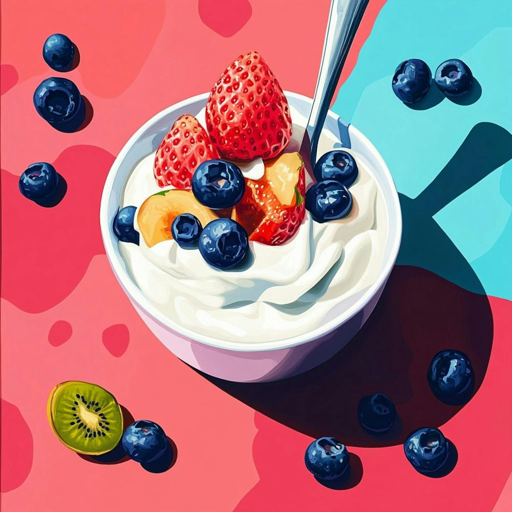 Yogurt And Kiwi Painting Milkshakes