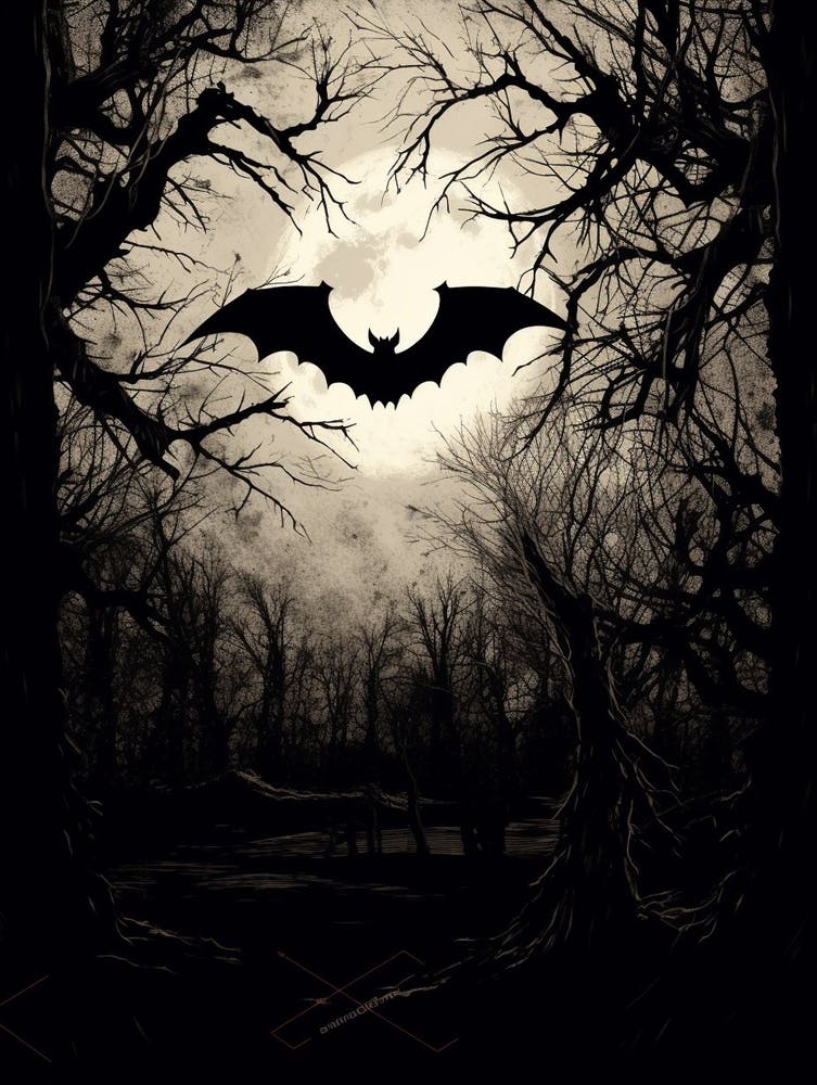Bat Flying Illustration 2