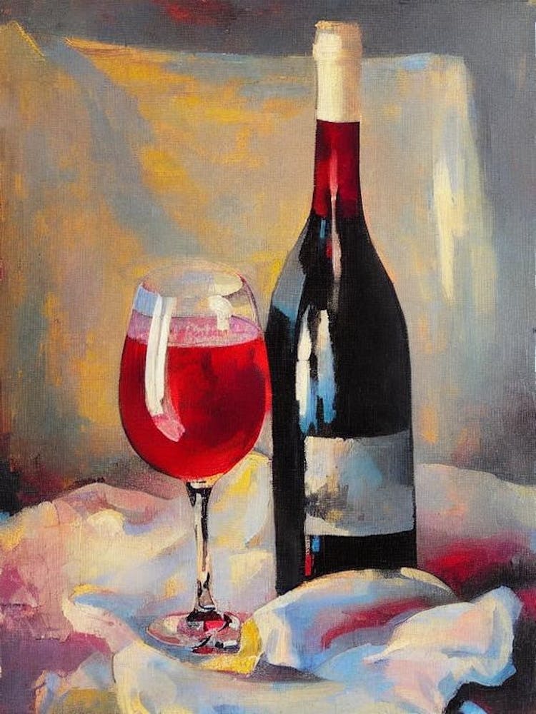 White Zinfandel 1 Oil Painting Cocktail Poster