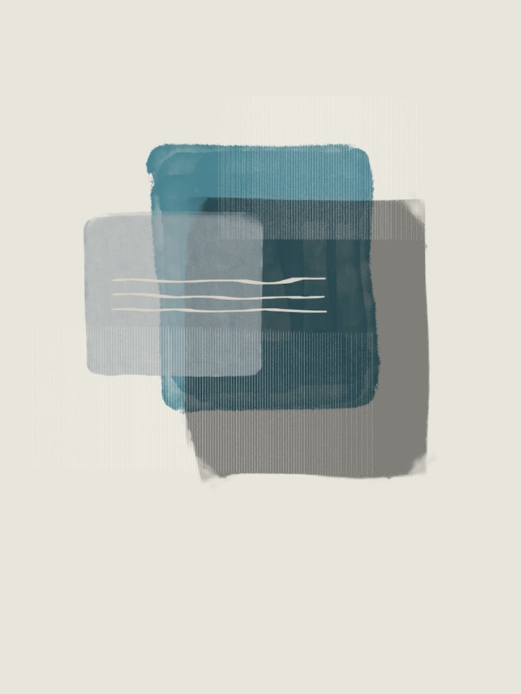 Blue & Gray Abstract Painting