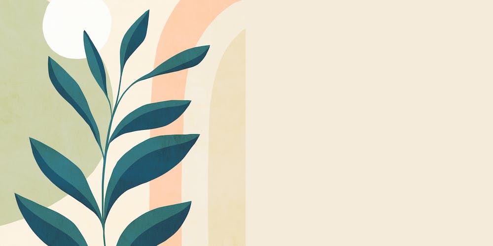 Earthy Tropical Foliage Blue 1