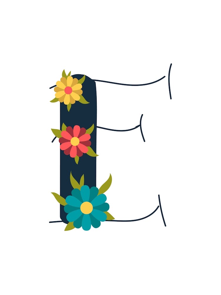 Living Room Floral Letters 05