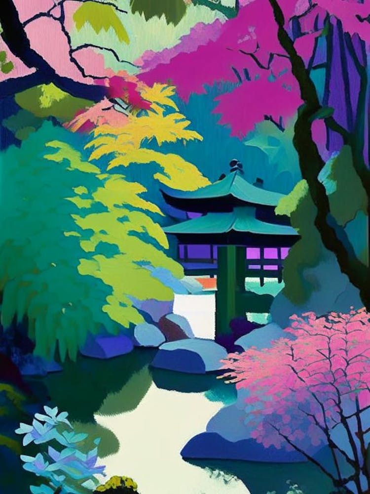 Portland Japanese Garden, 1, Usa Abstract Still Life
