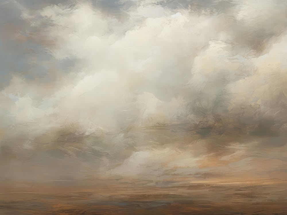 Vintage Neutral Cloud Painting