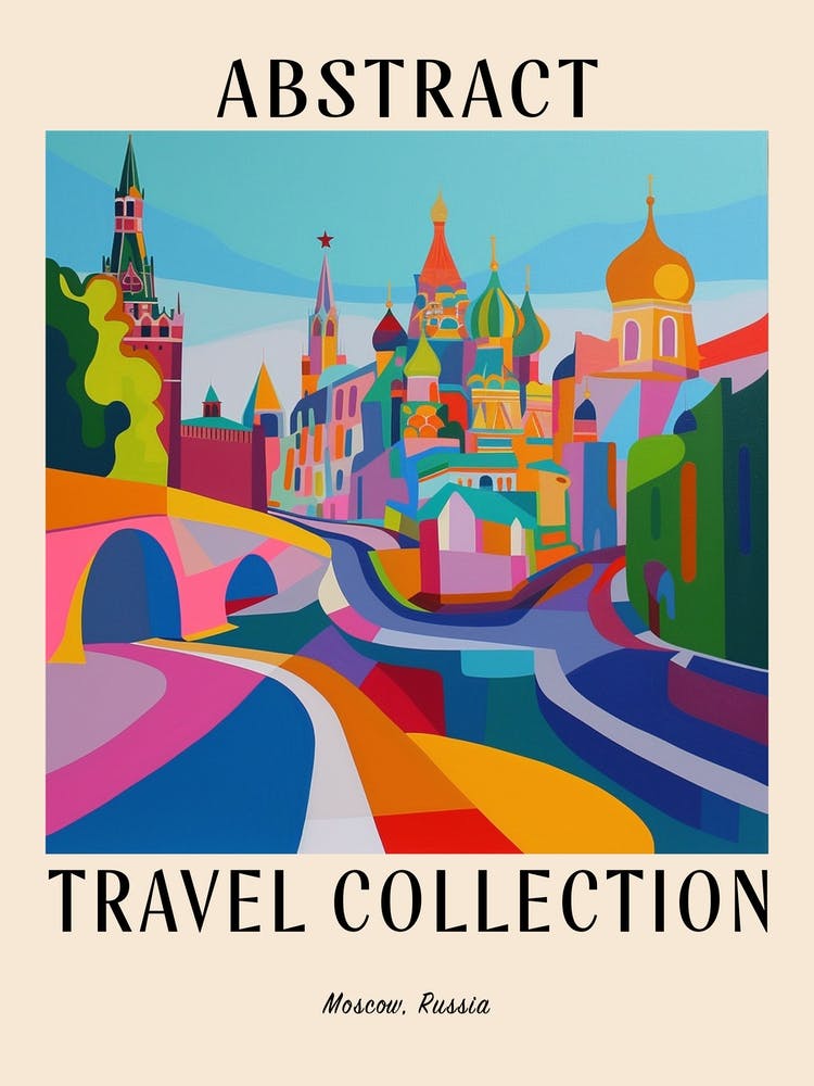 Abstract Travel Collection Poster Moscow Russia 3