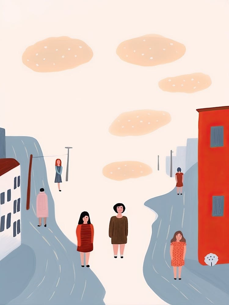 San Francisco, California Scene, Tiny People And Illustration 4