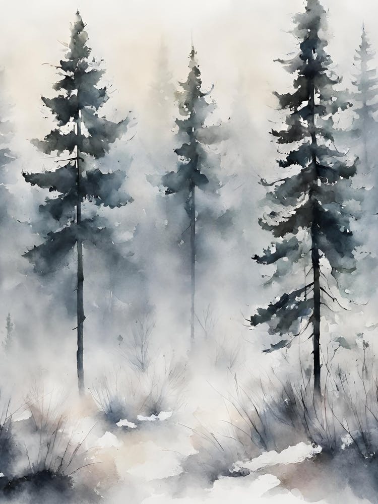 Winter Forest Pinetrees