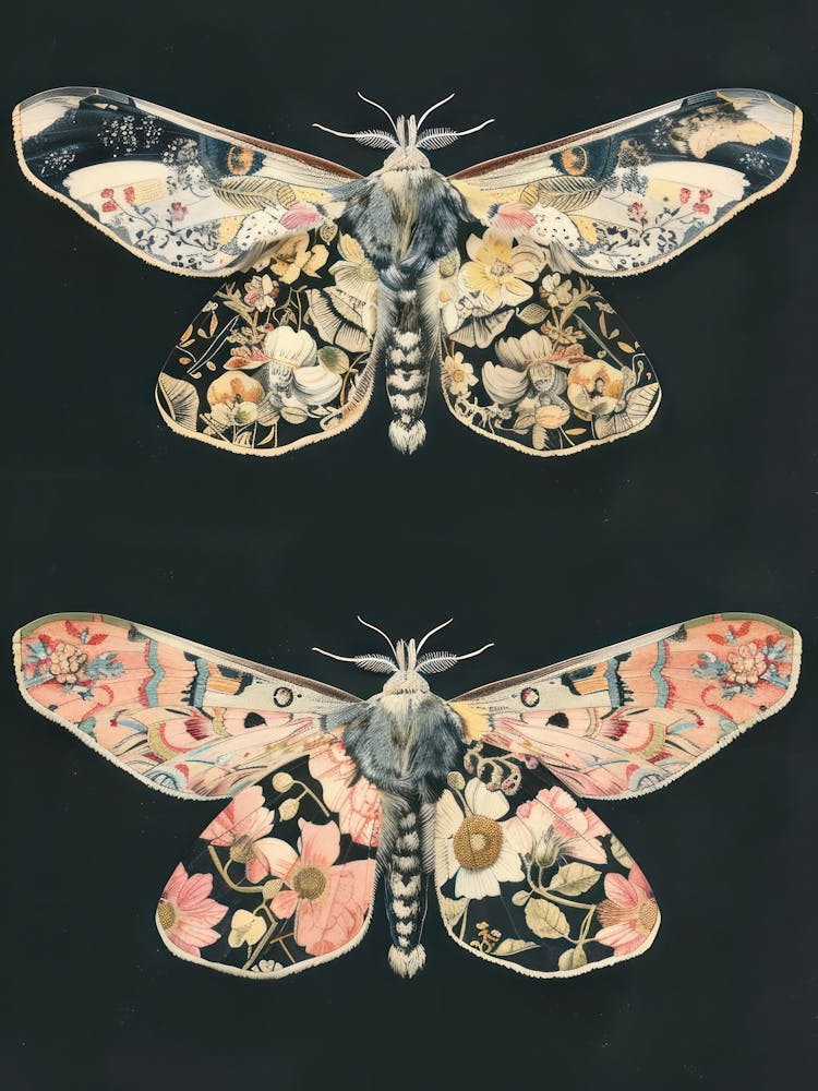 Night Butterflies William Morris Style 6