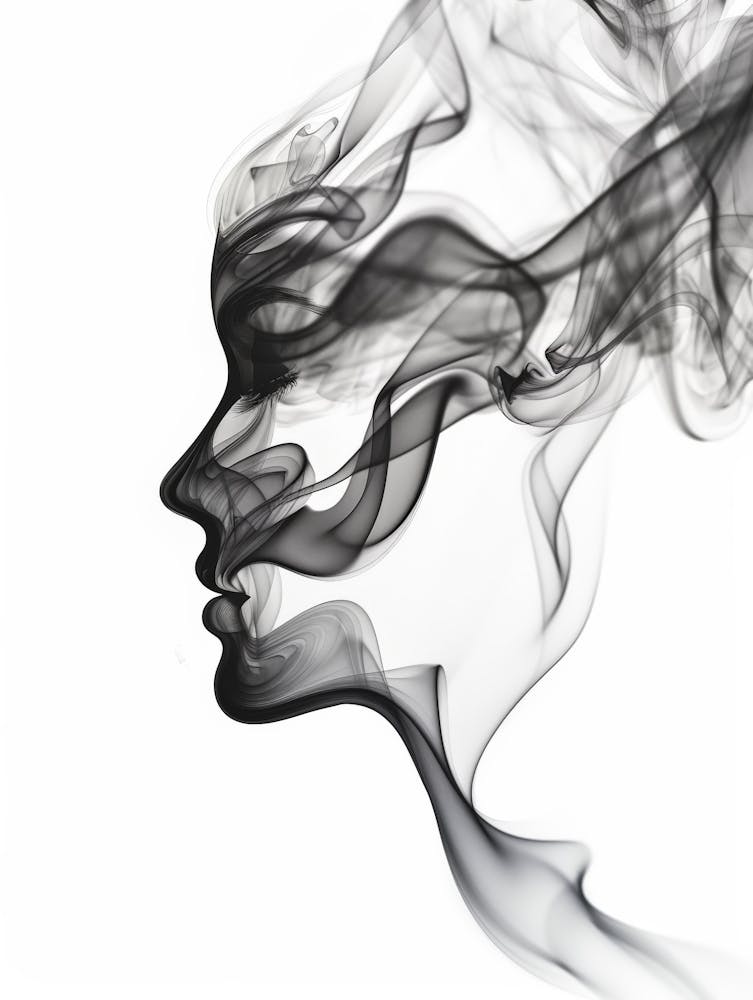 Smoke Portrait Of A Woman