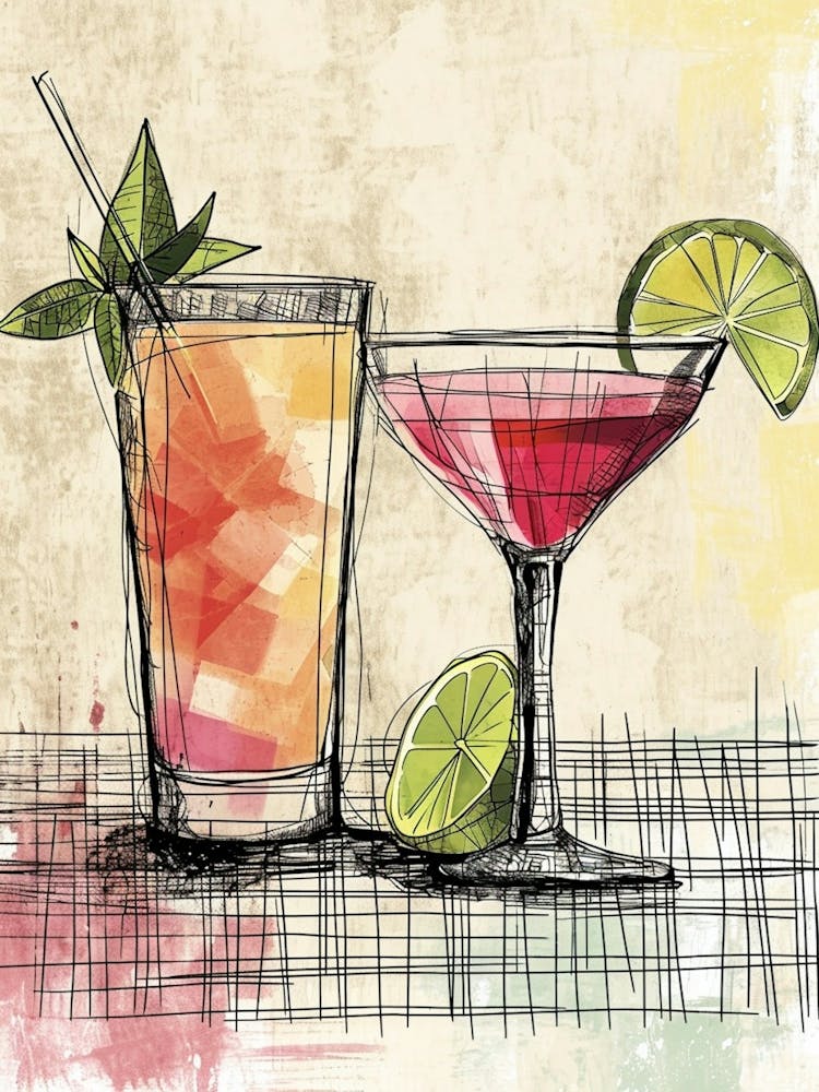 Chic Linework Cocktails