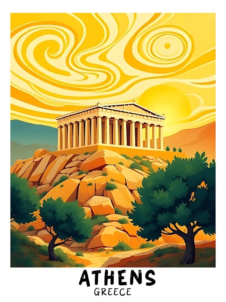 Athen Griechenland Vintage Reiseplakat 17