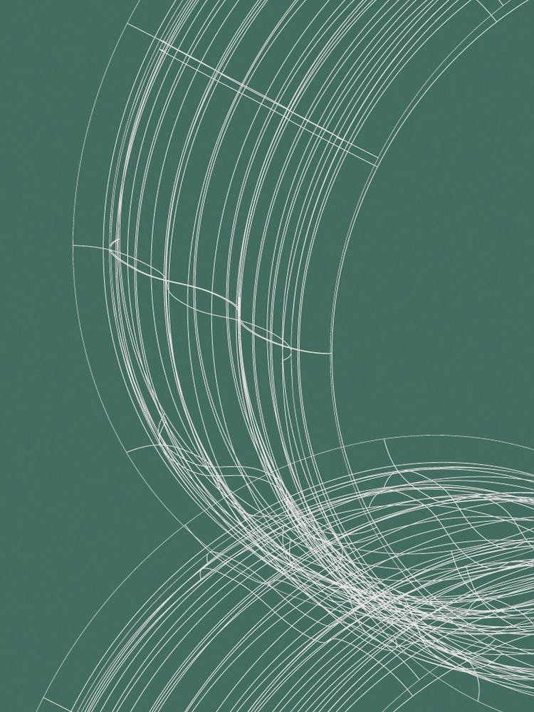 White On Green Abstract Wire Circles