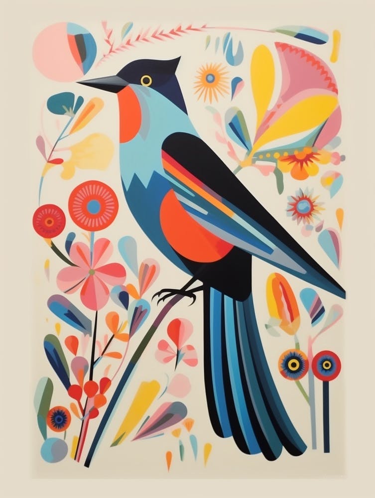 Colourful Scandi Bird Swallow 2
