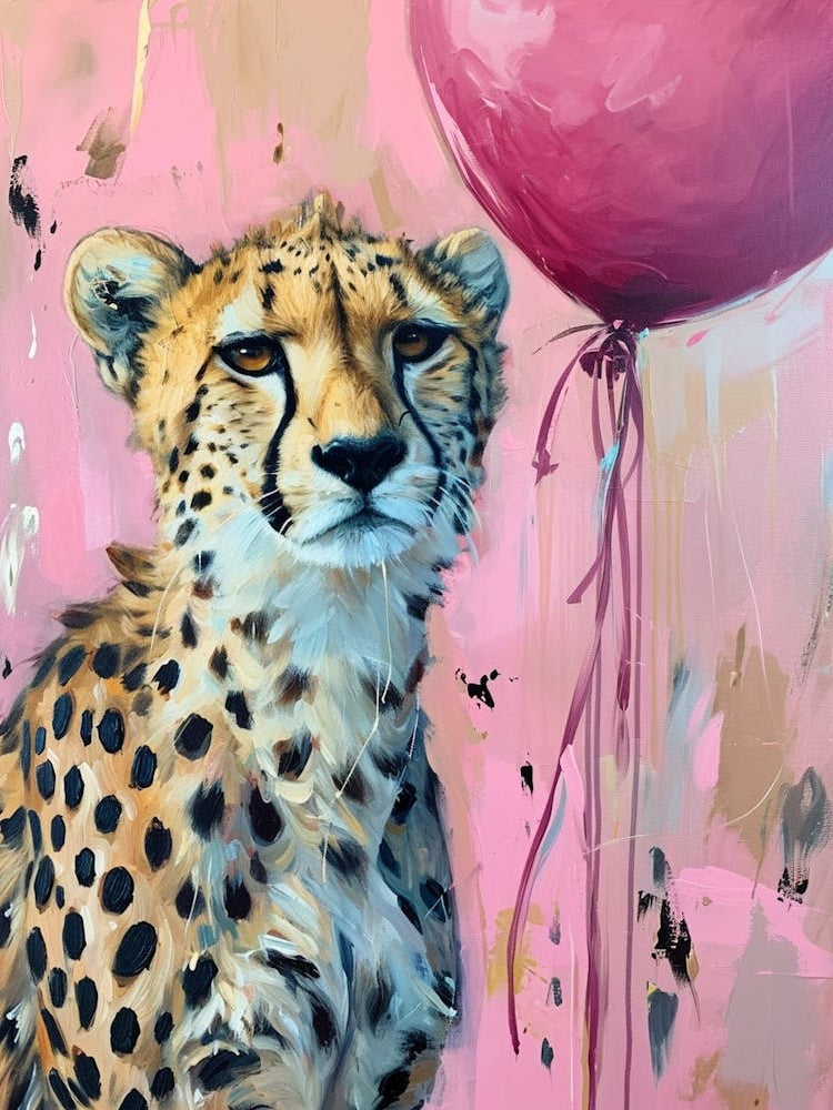 Cute Cheetah 1 With Balloon