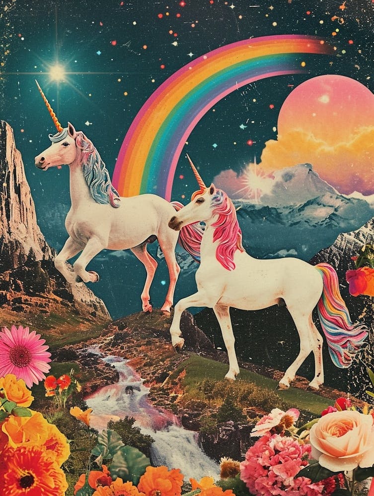 Kitsch Unicorn Rainbow Collage 2