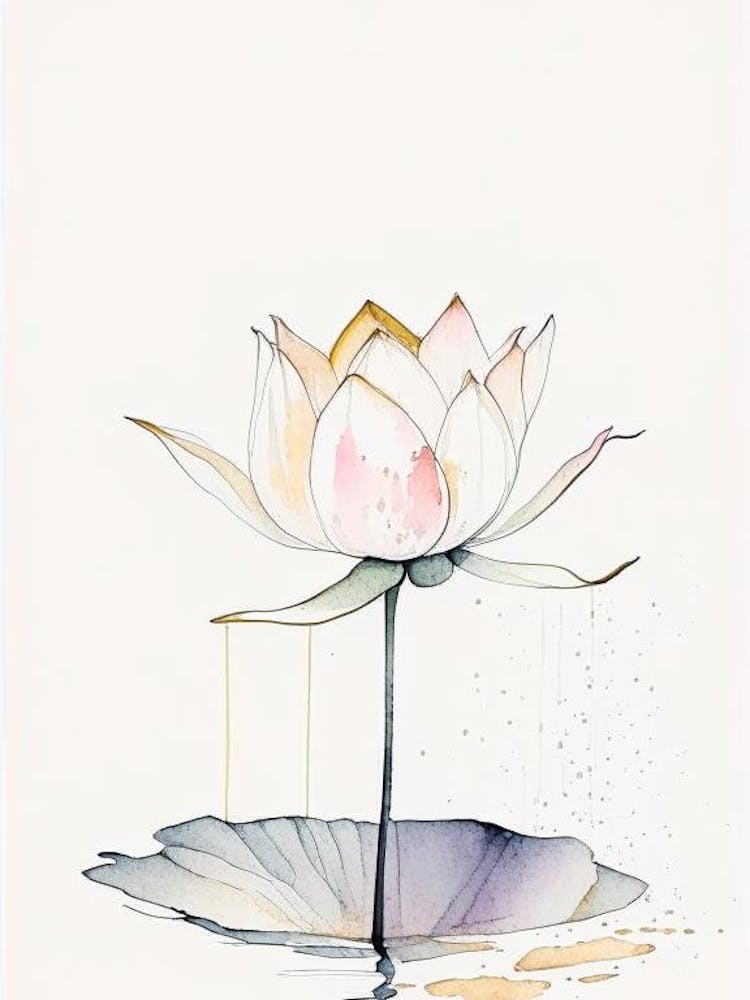Early Lotus Minimal Watercolour 4