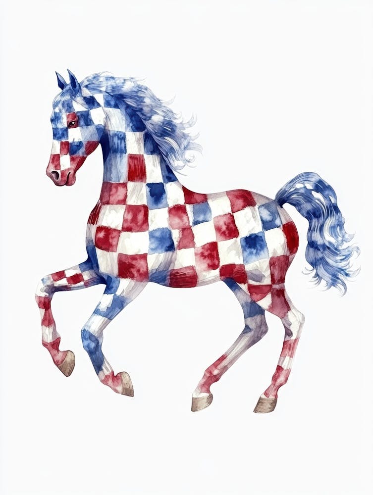 Checkered Horse 03413