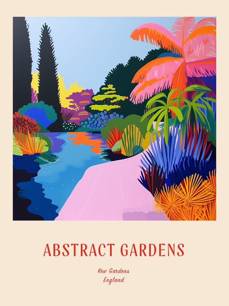Colourful Gardens Kew Gardens United Kingdom 2 Red Poster