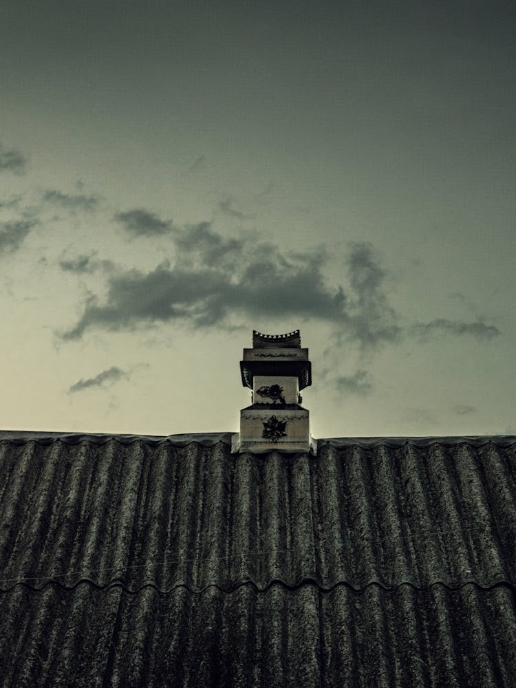 The Night Sky And The Roof Of The Old House