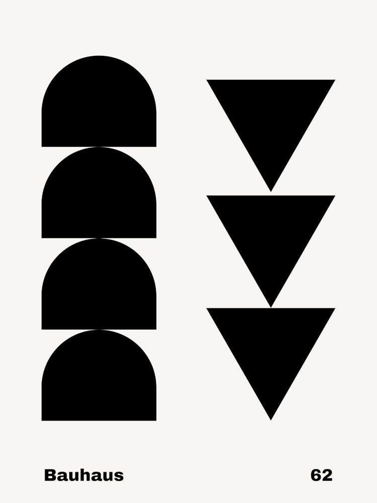 Geometric Bauhaus Poster B&W 62