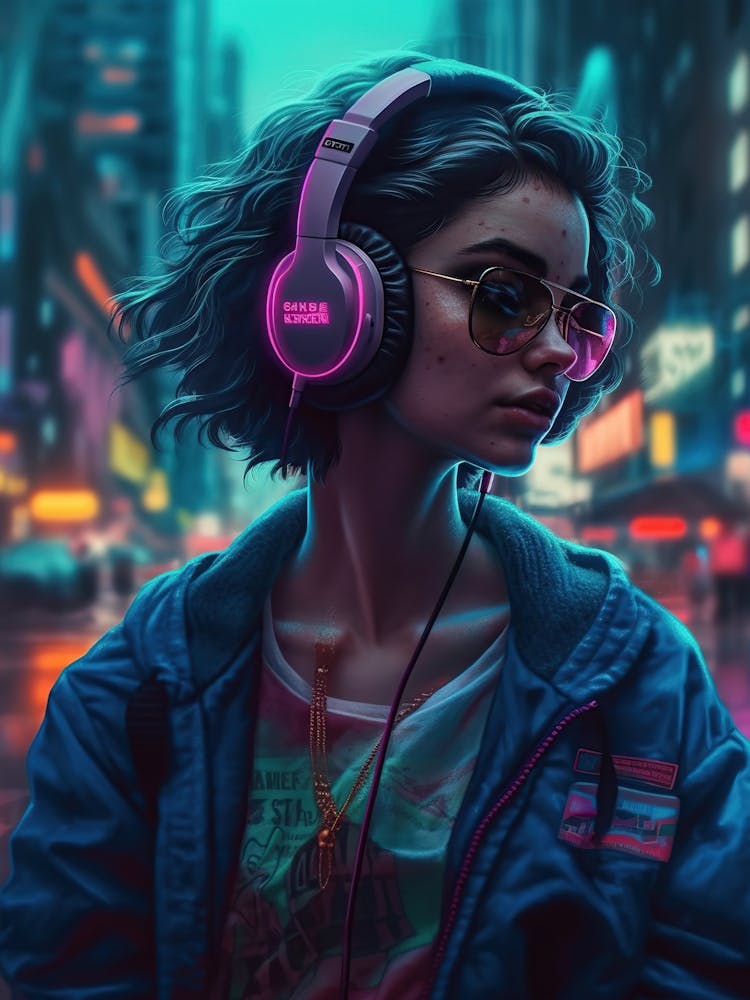 Girl With Headphones 5