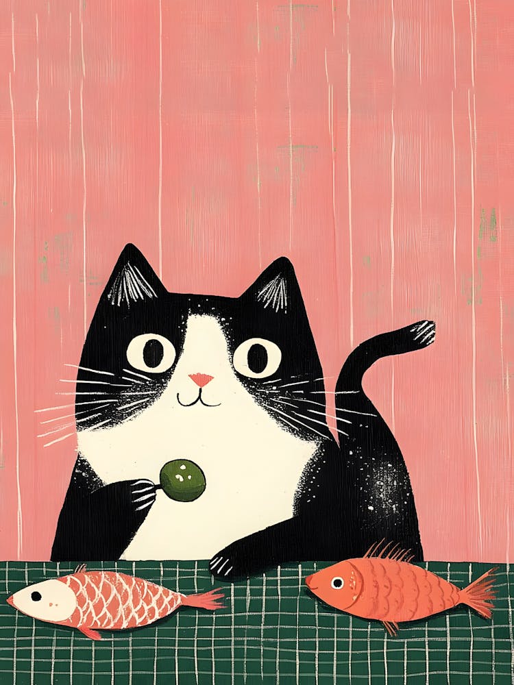 Katze Und Fisch